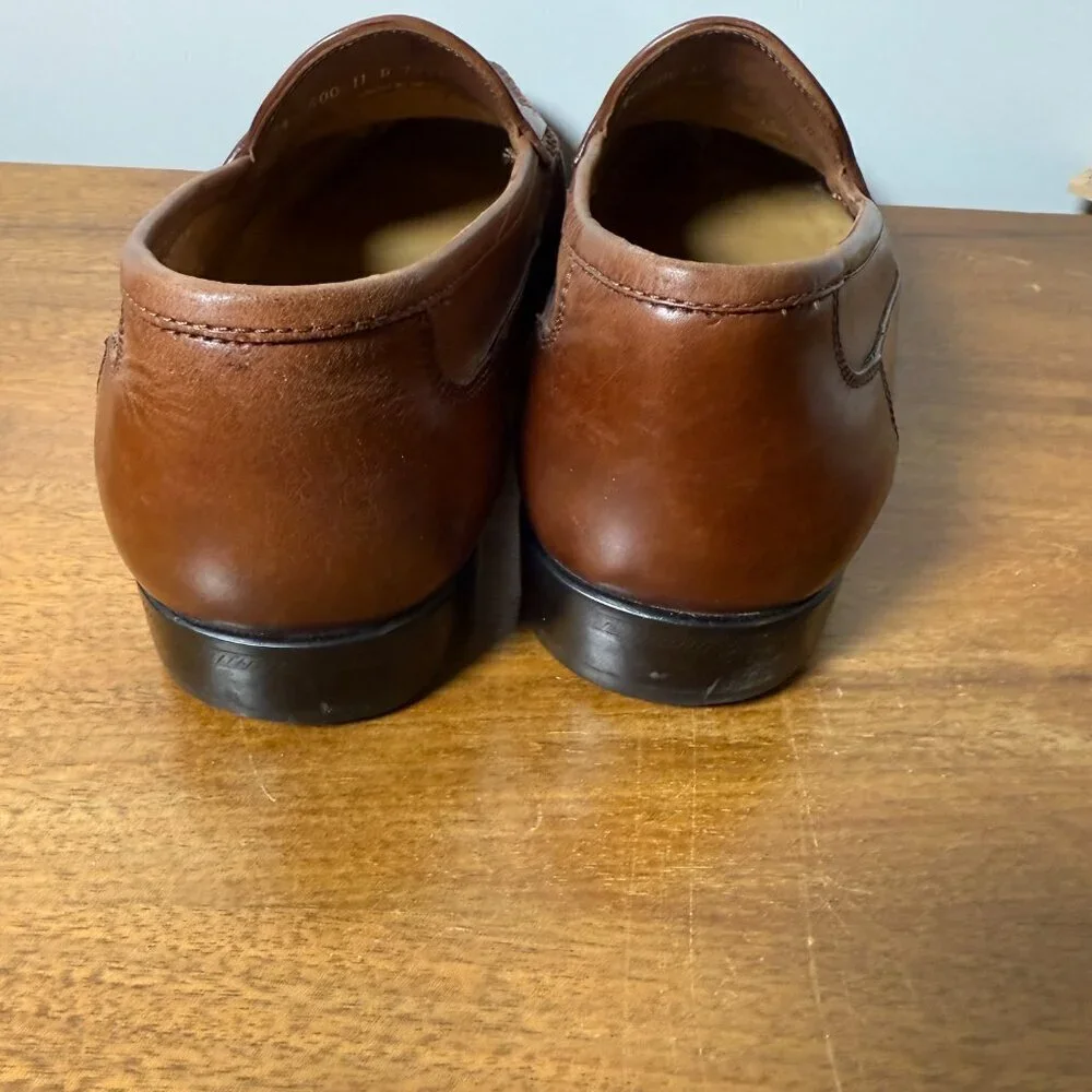 Giorgio Brutini Le Glove Brown Leather Kiltie Tassel Loafers Sz 11D